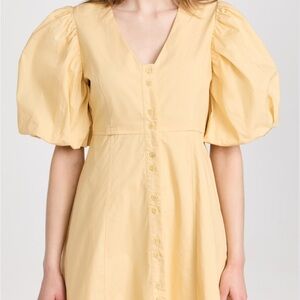 Endless Rose Light Yellow Puff Sleeve Dress